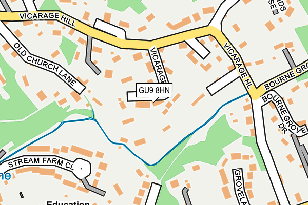 GU9 8HN map - OS OpenMap – Local (Ordnance Survey)