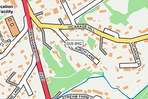 GU9 8HQ map - OS OpenMap – Local (Ordnance Survey)