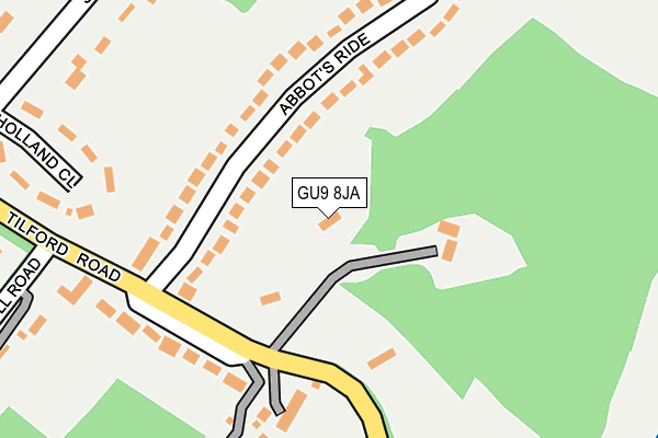 GU9 8JA map - OS OpenMap – Local (Ordnance Survey)