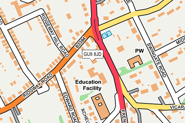 GU9 8JD map - OS OpenMap – Local (Ordnance Survey)