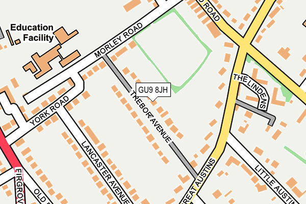 GU9 8JH map - OS OpenMap – Local (Ordnance Survey)