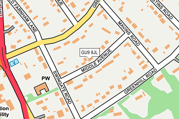 GU9 8JL map - OS OpenMap – Local (Ordnance Survey)