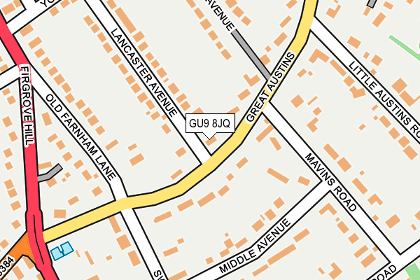 GU9 8JQ map - OS OpenMap – Local (Ordnance Survey)