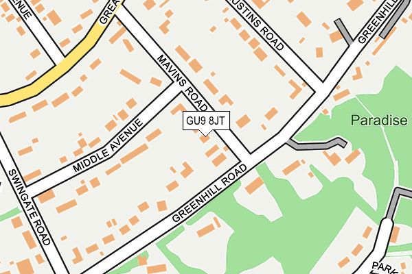 GU9 8JT map - OS OpenMap – Local (Ordnance Survey)