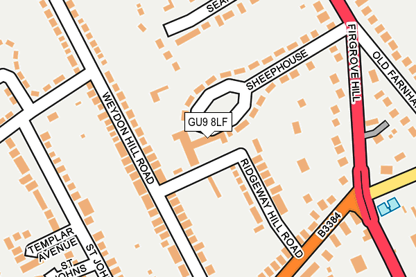 GU9 8LF map - OS OpenMap – Local (Ordnance Survey)