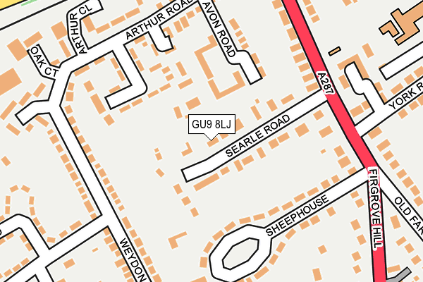 GU9 8LJ map - OS OpenMap – Local (Ordnance Survey)