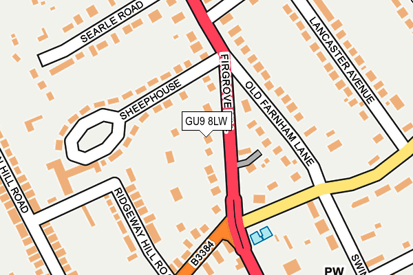 GU9 8LW map - OS OpenMap – Local (Ordnance Survey)
