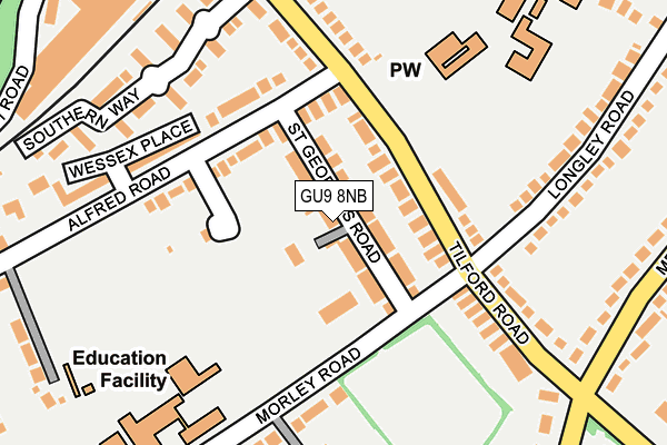 GU9 8NB map - OS OpenMap – Local (Ordnance Survey)
