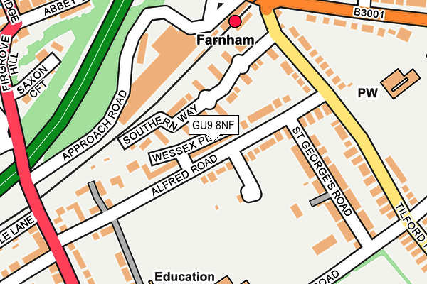 GU9 8NF map - OS OpenMap – Local (Ordnance Survey)
