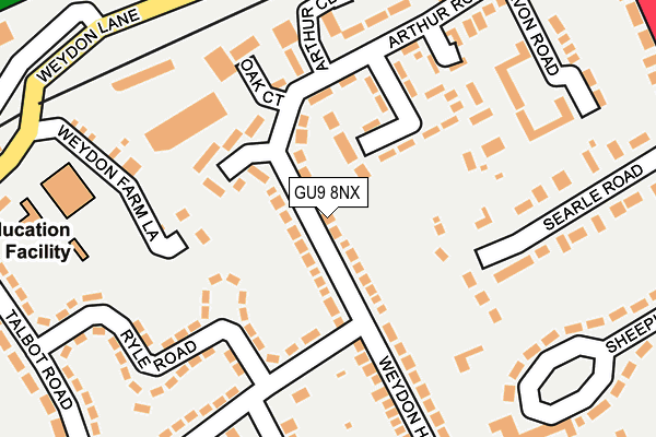 GU9 8NX map - OS OpenMap – Local (Ordnance Survey)