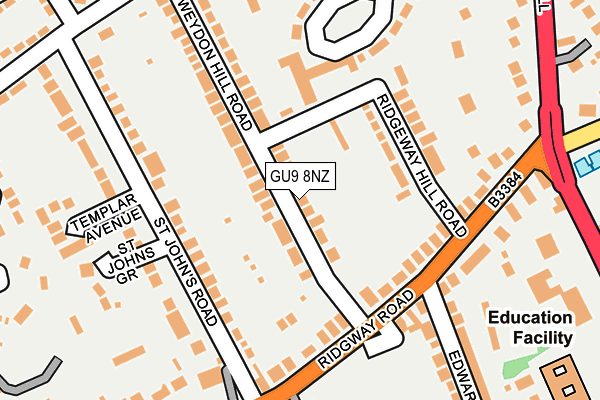 GU9 8NZ map - OS OpenMap – Local (Ordnance Survey)