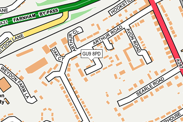 GU9 8PD map - OS OpenMap – Local (Ordnance Survey)