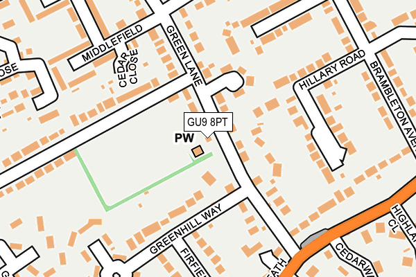 GU9 8PT map - OS OpenMap – Local (Ordnance Survey)