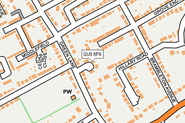 GU9 8PX map - OS OpenMap – Local (Ordnance Survey)