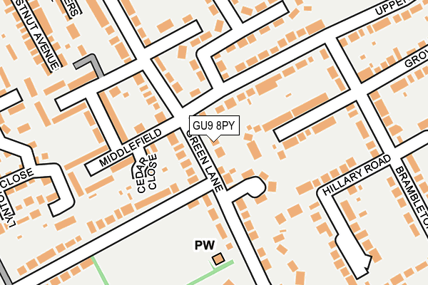 GU9 8PY map - OS OpenMap – Local (Ordnance Survey)