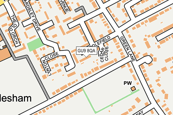 GU9 8QA map - OS OpenMap – Local (Ordnance Survey)