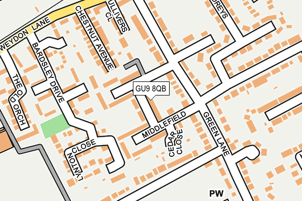 GU9 8QB map - OS OpenMap – Local (Ordnance Survey)