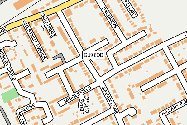 GU9 8QD map - OS OpenMap – Local (Ordnance Survey)