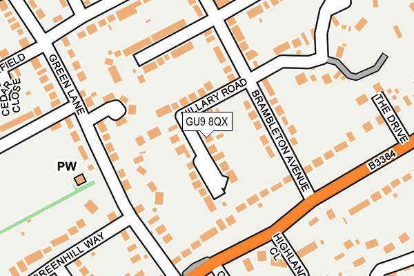 GU9 8QX map - OS OpenMap – Local (Ordnance Survey)