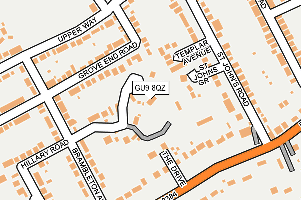 GU9 8QZ map - OS OpenMap – Local (Ordnance Survey)
