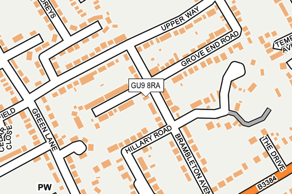 GU9 8RA map - OS OpenMap – Local (Ordnance Survey)