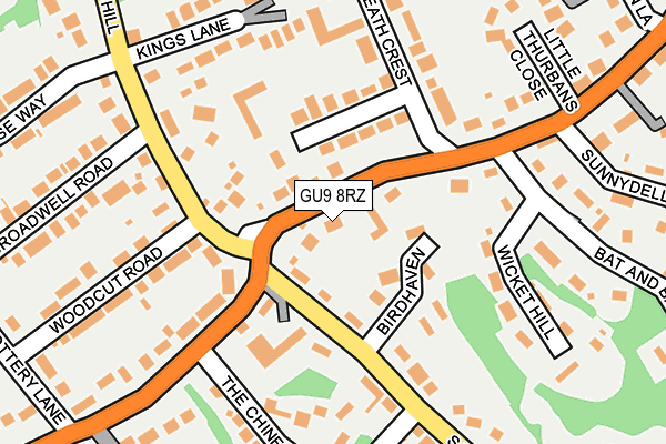 GU9 8RZ map - OS OpenMap – Local (Ordnance Survey)