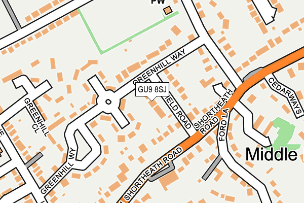 GU9 8SJ map - OS OpenMap – Local (Ordnance Survey)