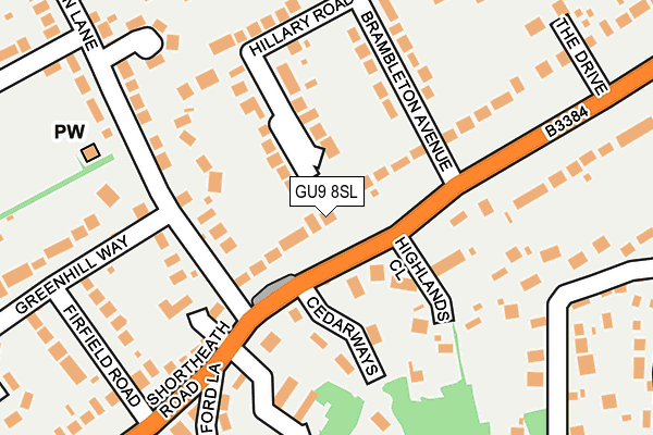 GU9 8SL map - OS OpenMap – Local (Ordnance Survey)