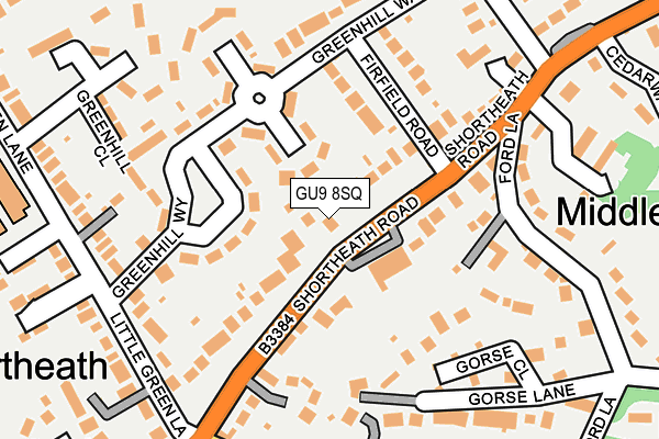 GU9 8SQ map - OS OpenMap – Local (Ordnance Survey)