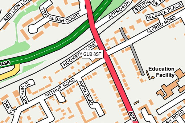 GU9 8ST map - OS OpenMap – Local (Ordnance Survey)