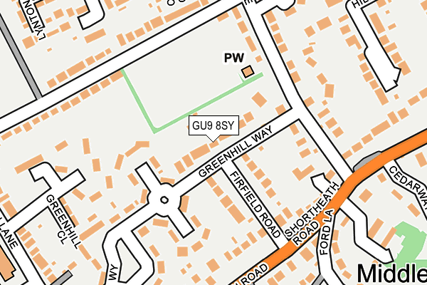 GU9 8SY map - OS OpenMap – Local (Ordnance Survey)