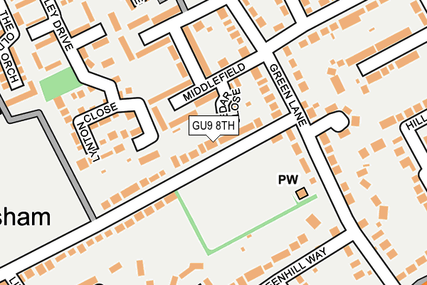 GU9 8TH map - OS OpenMap – Local (Ordnance Survey)