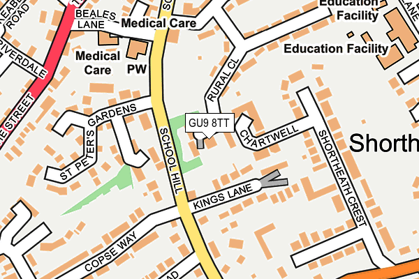 GU9 8TT map - OS OpenMap – Local (Ordnance Survey)