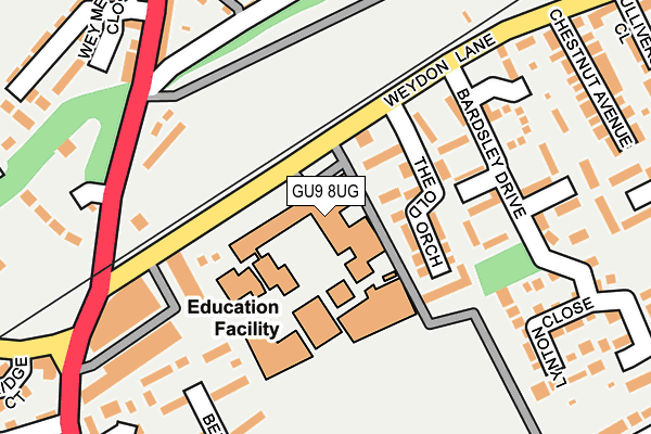 GU9 8UG map - OS OpenMap – Local (Ordnance Survey)