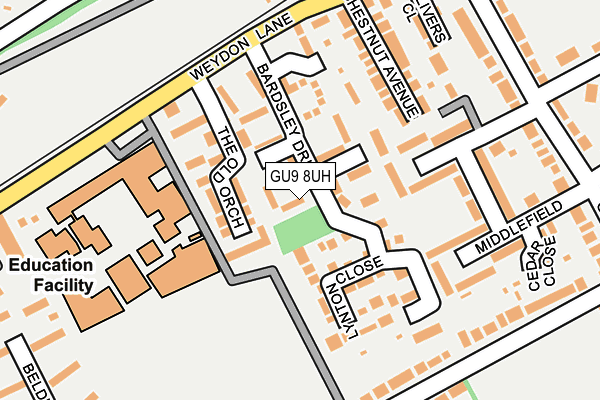 GU9 8UH map - OS OpenMap – Local (Ordnance Survey)