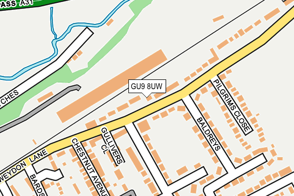 GU9 8UW map - OS OpenMap – Local (Ordnance Survey)