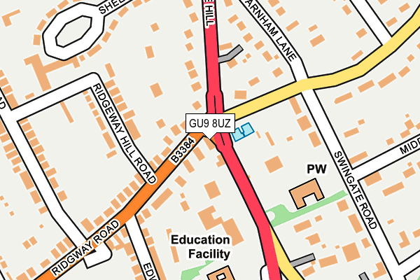 GU9 8UZ map - OS OpenMap – Local (Ordnance Survey)