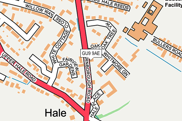 GU9 9AE map - OS OpenMap – Local (Ordnance Survey)