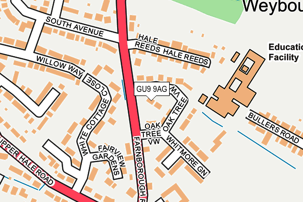GU9 9AG map - OS OpenMap – Local (Ordnance Survey)