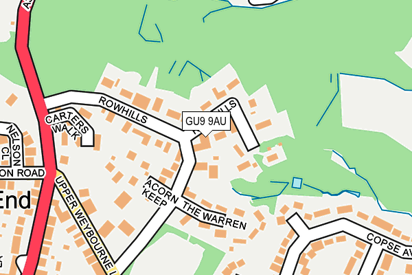 GU9 9AU map - OS OpenMap – Local (Ordnance Survey)
