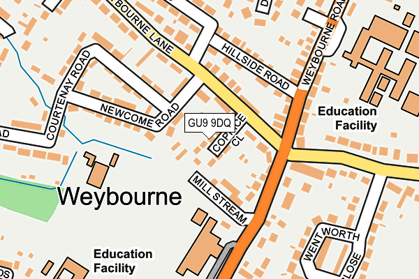 GU9 9DQ map - OS OpenMap – Local (Ordnance Survey)