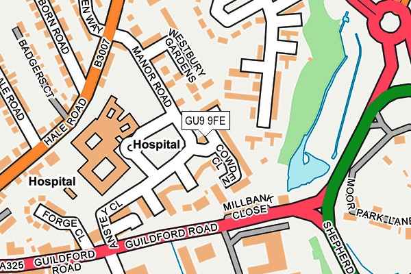 GU9 9FE map - OS OpenMap – Local (Ordnance Survey)