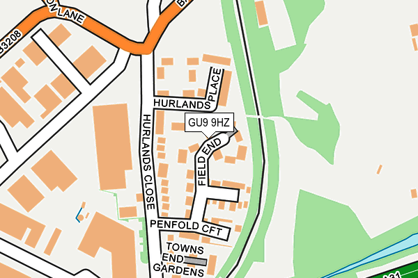 GU9 9HZ map - OS OpenMap – Local (Ordnance Survey)