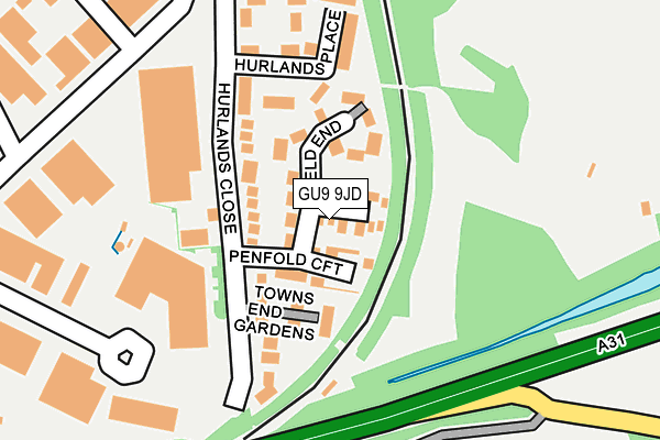 GU9 9JD map - OS OpenMap – Local (Ordnance Survey)