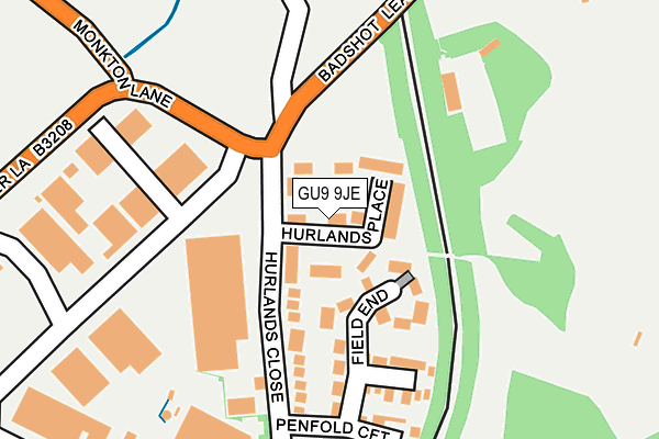 GU9 9JE map - OS OpenMap – Local (Ordnance Survey)