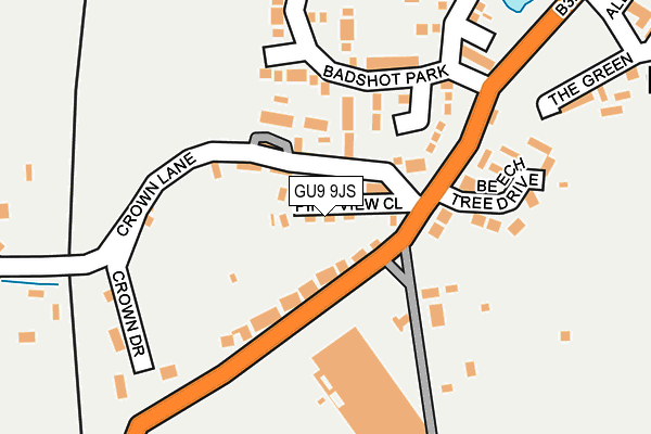 GU9 9JS map - OS OpenMap – Local (Ordnance Survey)