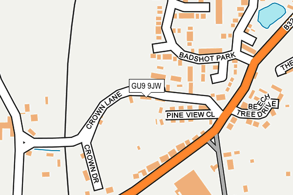 GU9 9JW map - OS OpenMap – Local (Ordnance Survey)