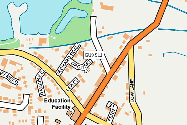 GU9 9LJ map - OS OpenMap – Local (Ordnance Survey)