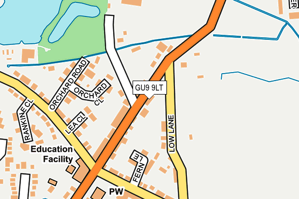 GU9 9LT map - OS OpenMap – Local (Ordnance Survey)