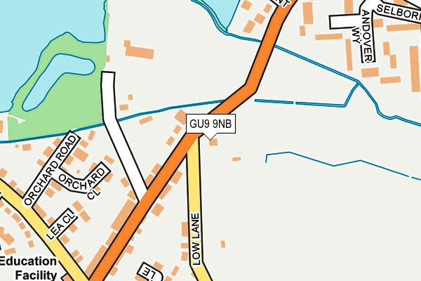 GU9 9NB map - OS OpenMap – Local (Ordnance Survey)